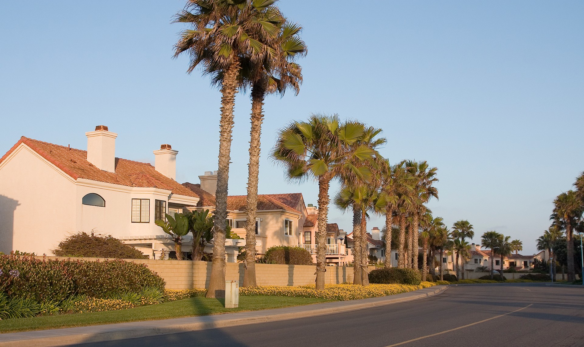 Coastal Community at sundown